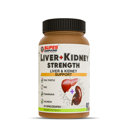 Liver + Kidney Strength | Advanced Liver & Kidney Support Formula | Milk Thistle, NAC & Punarnava | Detox & Organ Health Support | 90 Tablets