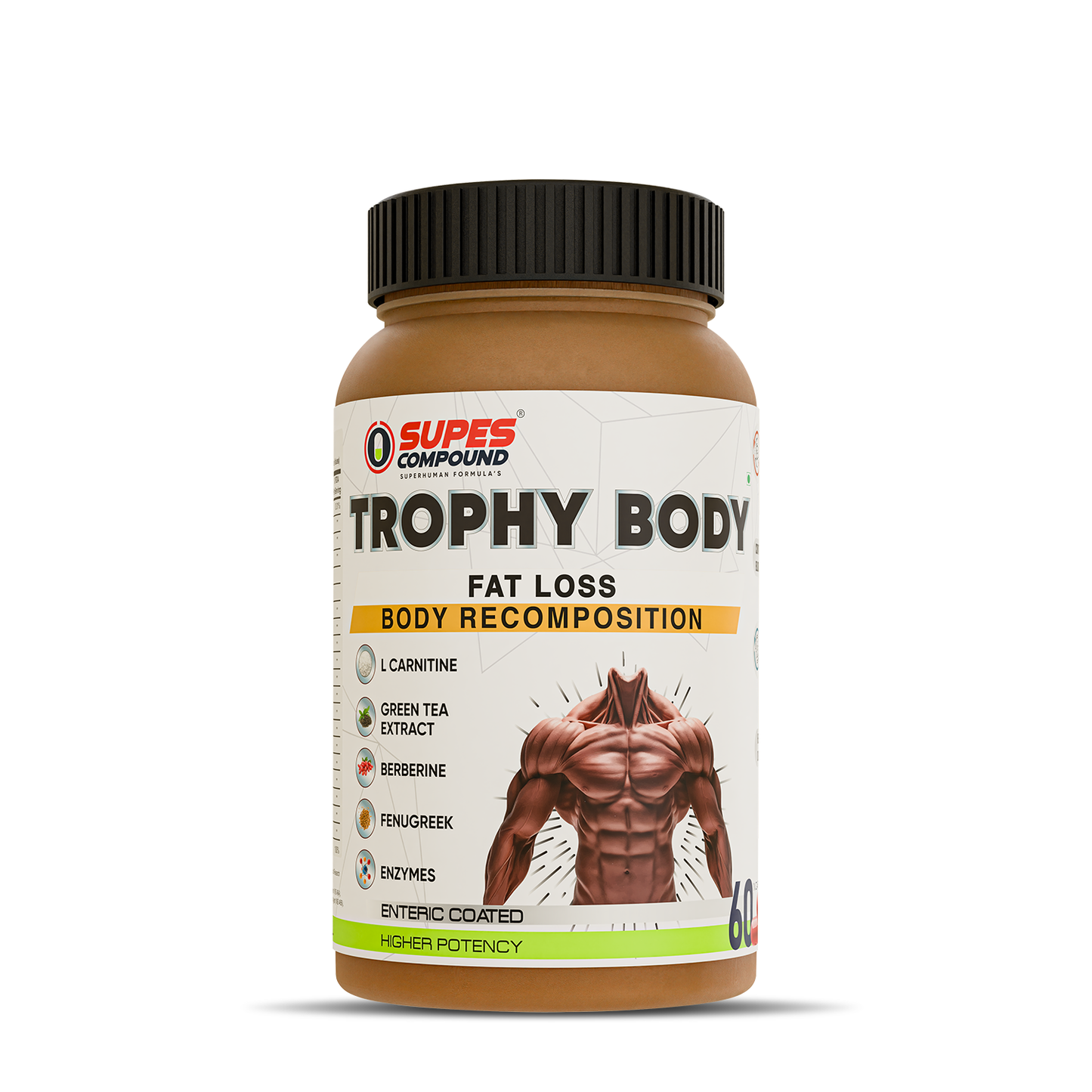 Trophy Body Fat Burner & Body Recomposition | Advanced Thermogenic Formula | Metabolism & Appetite Support | 60 Tablets - Livefit Store