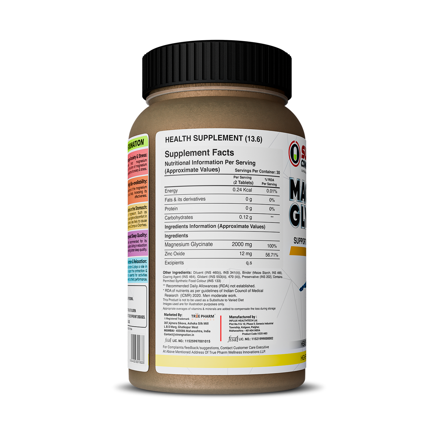 Magnesium Glycinate 2000mg | High Absorption Magnesium Bisglycinate | Sleep, Recovery & Stress Support | 60 Tablets