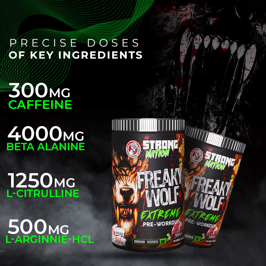 Freaky Wolf Extreme – Hardcore Pre Workout for Energy & Pumps