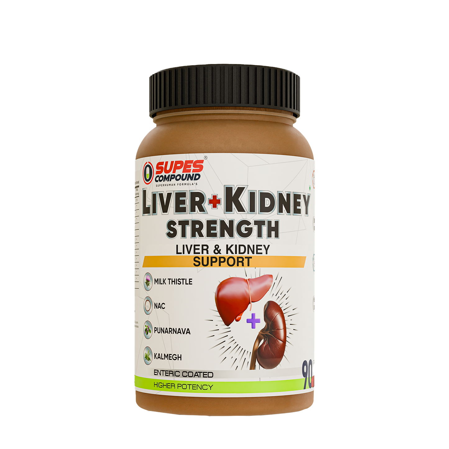 Liver + Kidney Strength | Advanced Liver & Kidney Support Formula | Milk Thistle, NAC & Punarnava | Detox & Organ Health Support | 90 Tablets