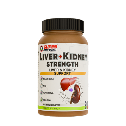 Liver + Kidney Strength | Advanced Liver & Kidney Support Formula | Milk Thistle, NAC & Punarnava | Detox & Organ Health Support | 90 Tablets