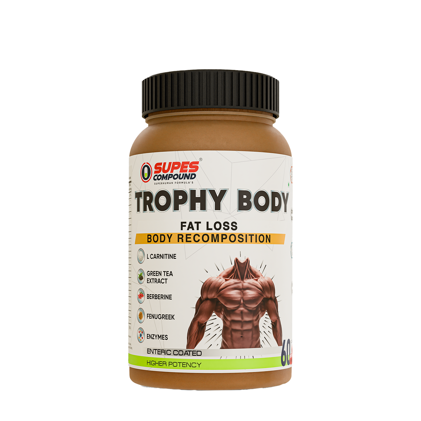 Trophy Body Fat Burner & Body Recomposition | Advanced Thermogenic Formula | Metabolism & Appetite Support | 60 Tablets - Livefit Store