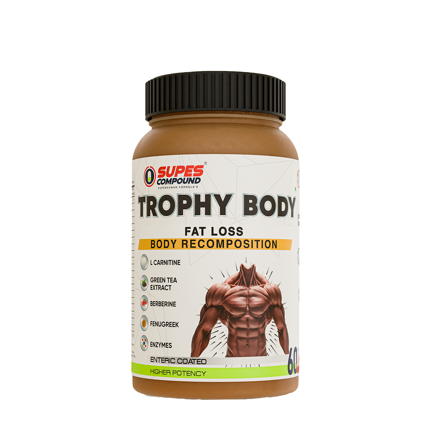 Trophy Body Fat Burner & Body Recomposition | Advanced Thermogenic Formula | Metabolism & Appetite Support | 60 Tablets - Livefit Store